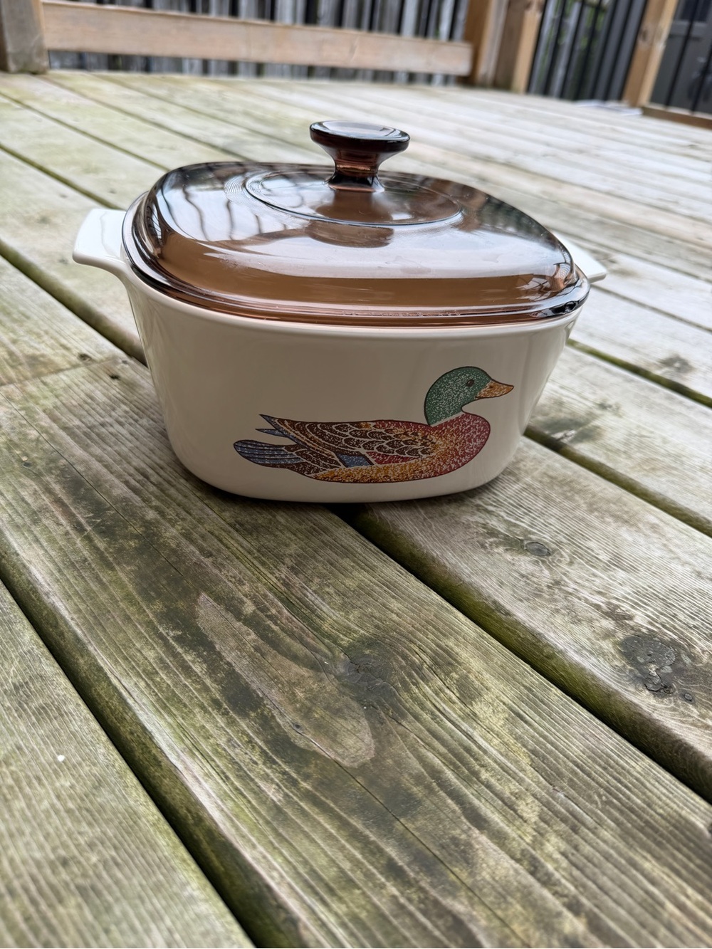 Rare Vintage CorningWare Mallard Duck A-3-B 3L Casserole w/ Pyrex